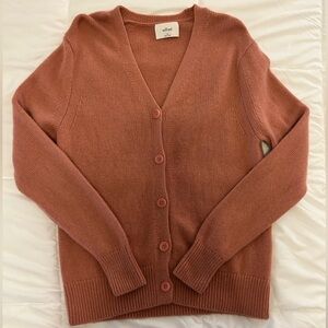 Wilfred Cashmere Warm Rose Button-Up Cardigan
